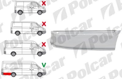 Segment reparatie aripa spate MERCEDES SPRINTER, 07.2006-06.2018, VW CRAFTER (2E), 12.2005-04.2017, dreapta, metal galvanizat; in spatele rotii; lung foto
