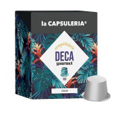 Cafea Deca Gourmet capsule biodegradabile, 10 capsule compatibile Nespresso, La Capsuleria