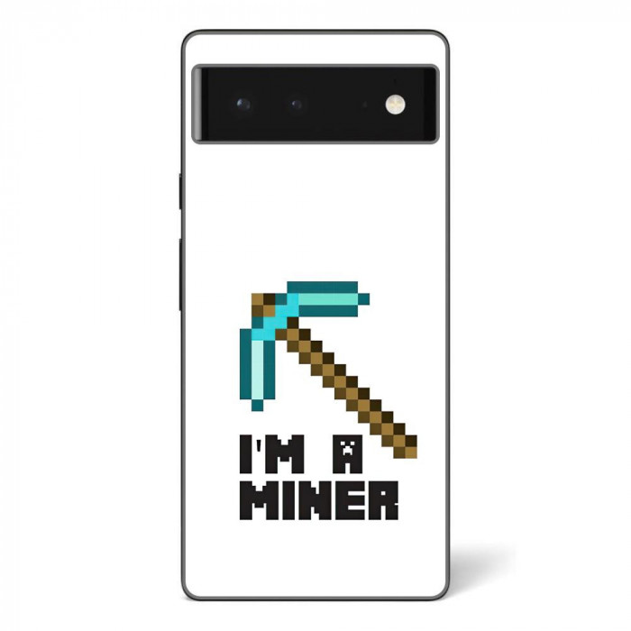 Husa compatibila cu Google Pixel 6 Silicon Gel Tpu Model Minecraft Miner