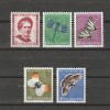 Fluturi Pro Juventute Sc. B207-211 (Scott) Elvetia 1951, Fauna, Nestampilat