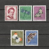 Fluturi Pro Juventute Sc. B207-211 (Scott) Elvetia 1951, Fauna, Nestampilat