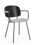 Cumpara ieftin Set 2 scaune negru crem Sienna 57x60x80 cm