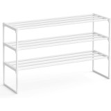 SONGMICS Suport pentru pantofi cu 3 nivele, structura metalica, pentru 12-15 perechi, 92x30x55cm, alb Household NewTrend