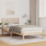 Cadru de pat cu headboard Maro 80 x 220 cm Lemn de brad solid