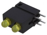 LED Galben 3mm 2 Diode 20mA 2.1V