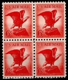 SUA 1963 - Uzual 6c, vultur, Posta Aeriana, bloc de 4 neuzat