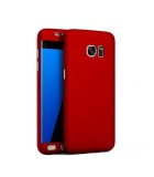 Cumpara ieftin Husa protectie pentru Samsung Galaxy S6 Edge, Rosu, Fullbody fata-spate, folie de protectie gratis, MyStyle