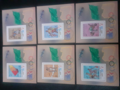 Libia-J.O. Los Angeles 1984,sport- set miniblocuri,nestampilate MNH foto