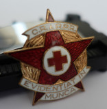 Insigna Evidentiat in munca / RPR / Crucea rosie / cu serie