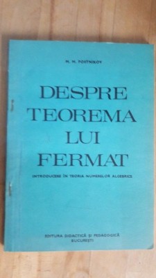 Despre teoria lui Fermat- M. N. Postnikov foto