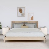 Set 2 Noptiere Gossi Albe, 40x34x45 cm, Lemn Masiv Pin, Design Modern, Spatiu Depozitare, Montaj Flexibil Usa