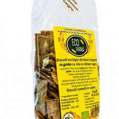 Biscuiti integrali cu chia si chimen negru Bio, 200g, Ecomania