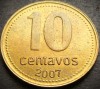 Moneda 10 CENTAVOS - ARGENTINA, anul 2007 *cod 3582 = A.UNC, America Centrala si de Sud