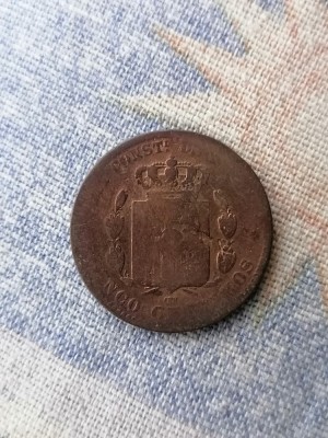 MONEDA-5 CENTIMOS 1877- SPANIA foto