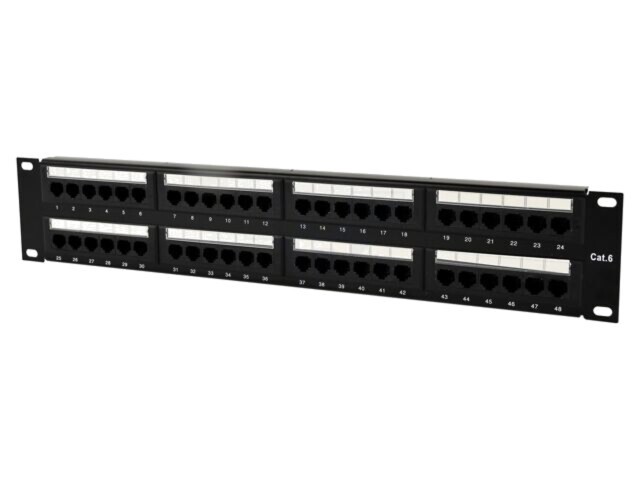 Patch Panel GEMBIRD 48 Porturi Cat 6 RJ45 Negru NPP-C648CM-001
