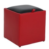 TABURET BOX - IMITATIE PIELE - CORP ROSU/CAPAC DIVERSE CULORI - Roz 21896