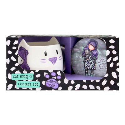 Set cadou cana si suport Gorjuss Smitten Kitten foto