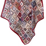 Cumpara ieftin Esarfa patrata cu imprimeu geometric cotton feel