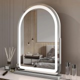 Oglinda machiaj Infinity Glow LED, tip Hollywood cu 12 becuri LED, cu suport, Oem