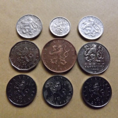 Cehia Lot nr. 1 - 9 monede ( 1993 - 2009 )