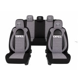 Set Huse Scaune Universale Racing, Gri cu Negru Personalizate cu Opel