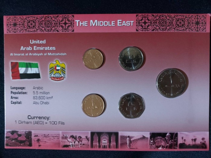 Seria completata monede - Emiratele Arabe Unite , 5 monede