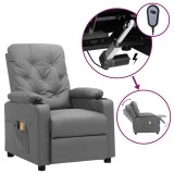 Cumpara ieftin Fotoliu de masaj electric, gri, piele ecologica