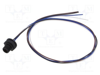 Conector M12 soclu tată 4 pini 4A 250V IP67 drept cablu LUTRONIC 0.5m foto