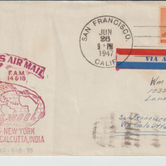 Plic Circulat Statele Unite 1947 , Posta Aeriana