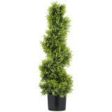 HOMCOM Zypresse Artificială 90 cm, Plantă Artificială &icirc;n formă de Spirală &icirc;n Ghiveci, Decorare Modernă | Aosom Romania