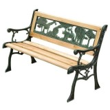 Banca de gradina, pentru copii, lemn, structura metal, 82x39x50 cm,&nbsp;Jumanji, Artool