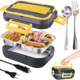 Cumpara ieftin Cutie de pranz electrica, WELUVFIT, Q328B, 1.5L, Inox, Functie autogatire, Cu accesorii