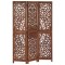 Paravan cameră sculptat manual 3 panouri maro 120x165 cm mango