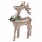 Figurină Decorativă Crăciun, Cerb, Glitter Bej șampanie, 22 cm