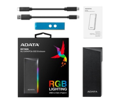 Rack extern SSD/HDD Adata EC700G M.2, USB 3.2 Gen2 Type foto