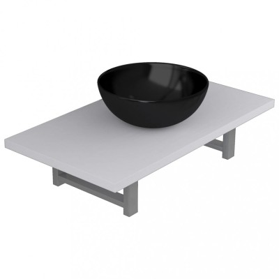 Set mobilier de baie, 2 piese, alb, ceramica foto