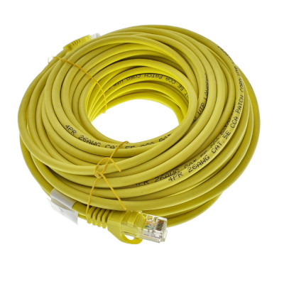 Cablu UTP, Lanberg 40469, cat.5e, mufat 2xRJ45, lungime 20m, AWG 26, 100 MHz, de legatura retea, ethernet, galben foto