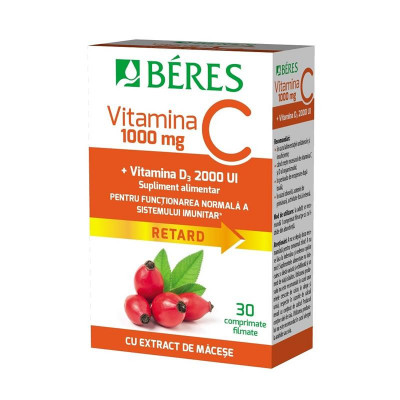 Vitamina C 1000 miligrame + Vitamina D3 2000UI Macese 30 capsule Beres foto