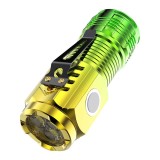 Lanterna cu 3 nuclee led, flippy, incarcare usb, autonomie 4-20h, raza maxima 100-200 m, 5w, 4 x 4 x 9 cm, suport de agatat, fund magnetic, galben/ver