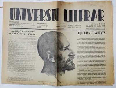 UNIVERSUL LITERAR , SAPTAMANAL , ANUL L, NR. 18 , SAMBATA , 26 APRILIE , 1941 foto