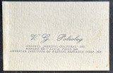 VASILE GEORGESCU PALEOLOG, CARTE VECHE DE VIZITA