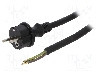 Cablu alimentare AC, 5m, 3 fire, culoare negru, cabluri, CEE 7/7 (E/F) mufa, SCHUKO mufa, PLASTROL - W-97221 foto