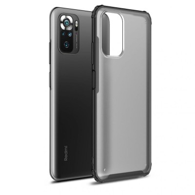 Husa Plastic - TPU Tech-Protect HYBRIDSHELL pentru Xiaomi Redmi Note 10 / Xiaomi Redmi Note 10S, Frost, Neagra foto