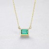 Lantisor Din Argint Piatra Verde Model Finut Dreptunghiular Placat Aur Arg27C, Argintboutique