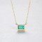 Lantisor Din Argint Piatra Verde Model Finut Dreptunghiular Placat Aur Arg27C