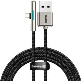 Cablu USB la USB Tip C Baseus Iridescent Lamp 90 and deg Elbow 4A 40W 1m CAT7C-B01 date si incarcare, negru