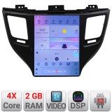 Navigatie Tesla Hyundai Tucson 2015-2020 cu GPS, CarPlay, Android Auto, 2+32GB