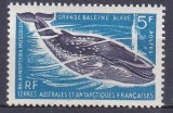 DB1 Colonii TAAF Terit Antarctice Franta 1966 Fauna Antarctica Marina Balena Albastra 1 v. MNH