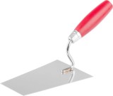 Lingura de zidarie tip coltar Strend Pro Premium, maner din lemn si capat metalic, 200 mm, inox 0,9 mm