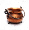 Vtg JARDINIERA flori cupru mica decor oala cu toarta din metal cu picioare 9 cm